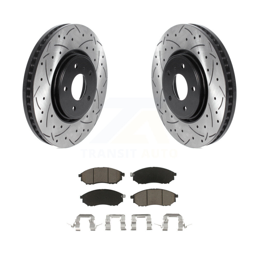 Kit de plaquettes en céramique pour rotors de frein à disque à fente avant percée pour INFINITI FX35 FX37 FX4
