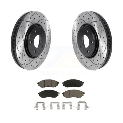 Kit de plaquettes en céramique pour rotors de frein à disque à fente avant percée pour INFINITI FX35 FX37 FX4