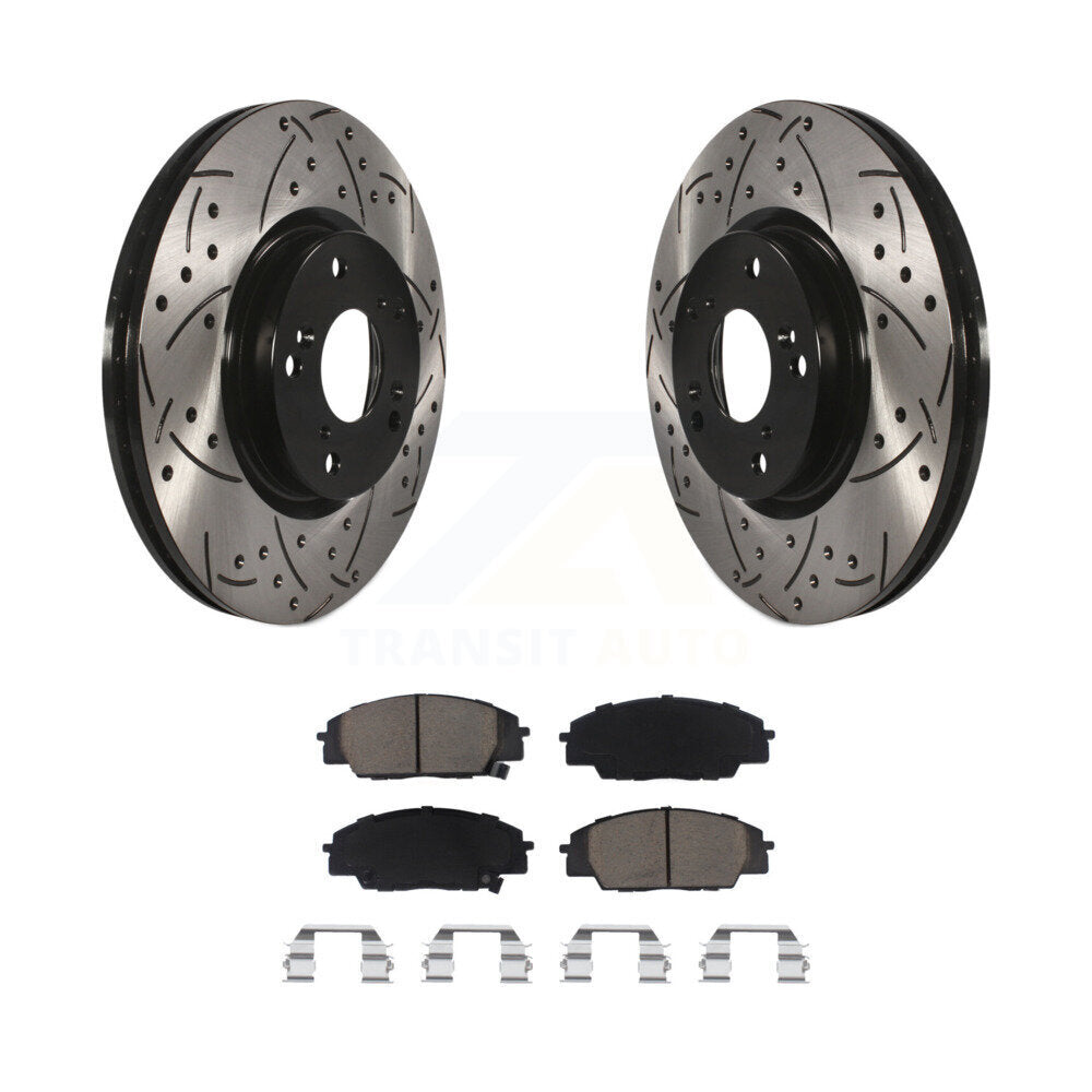 Kit de plaquettes en céramique pour Rotors de frein à disque, fente de perçage avant, pour Honda Civic Acura CSX RS