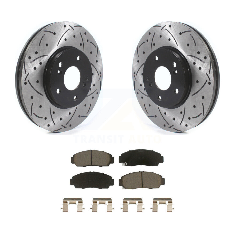 Kit de plaquettes de frein en céramique, Rotors de frein à fente avant percés pour Honda Accord Acura TSX TL C