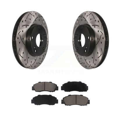 Rotor de frein à fente percée avant et Kit de plaquettes en céramique pour Honda Accord 3.0 1998 – 2002