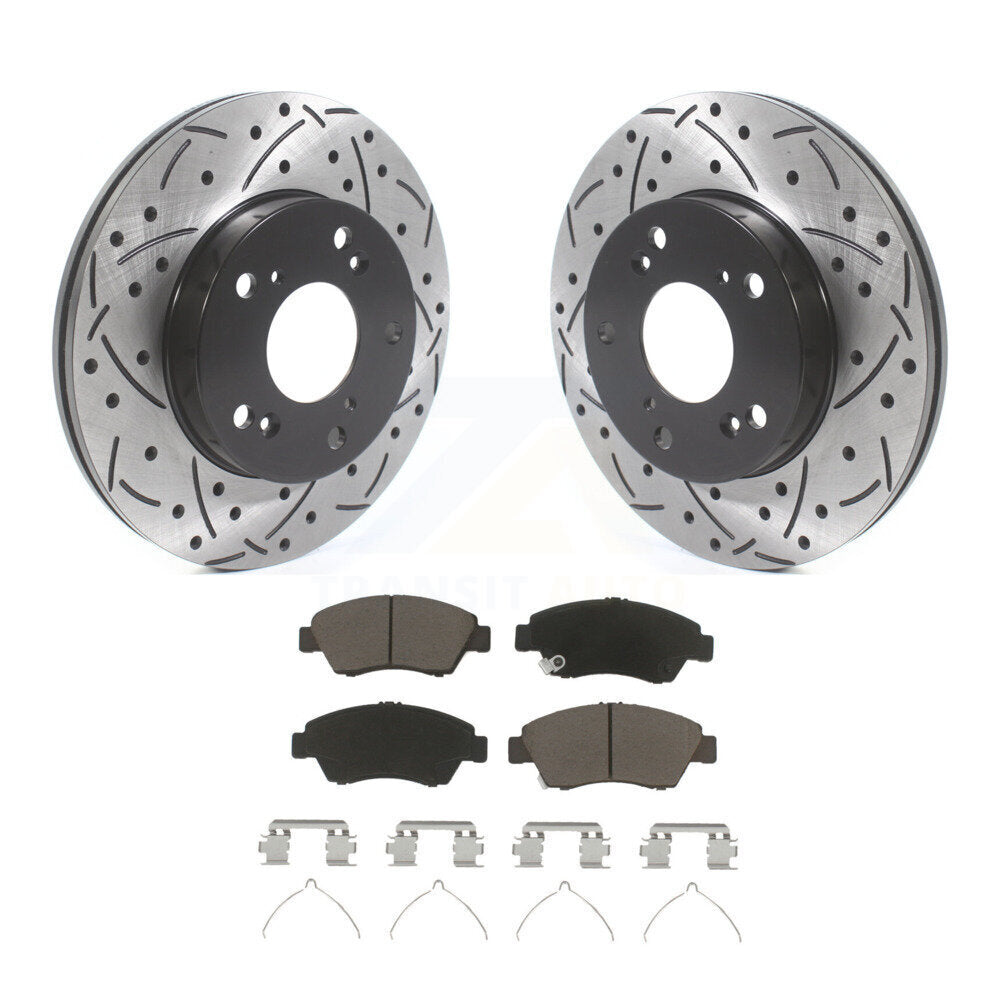 Kit de plaquettes en céramique pour Rotor de frein à disque, fente de perçage avant, pour Honda Civic Acura RSX CR-