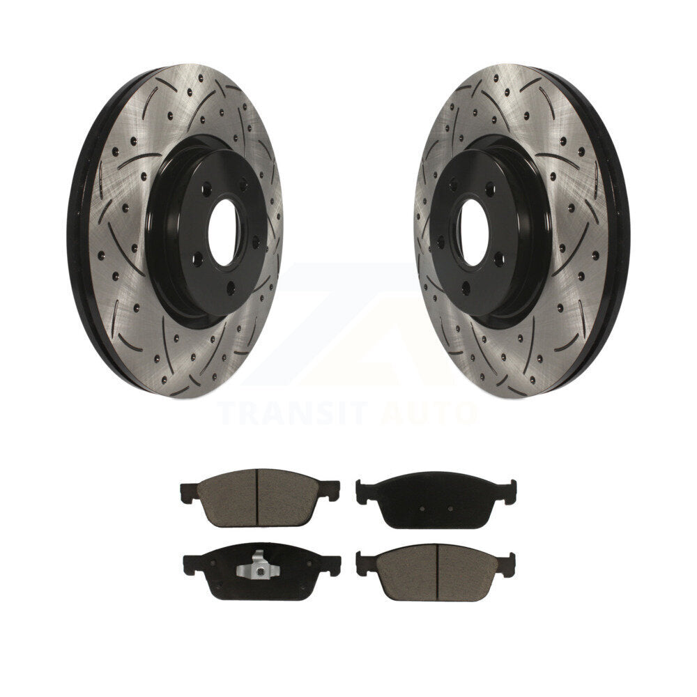 Kit de plaquettes en céramique pour Rotor de frein, fente de perçage avant, pour Ford Escape Transit Connect MK
