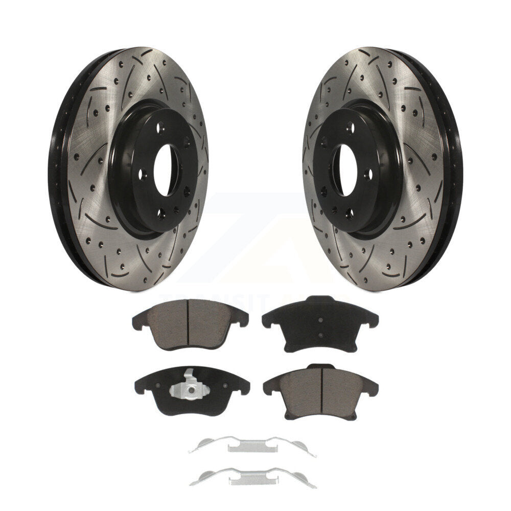 Kit de plaquettes de frein en céramique, Rotors de frein à disque à fente avant percée pour Ford Fusion Lincoln MK