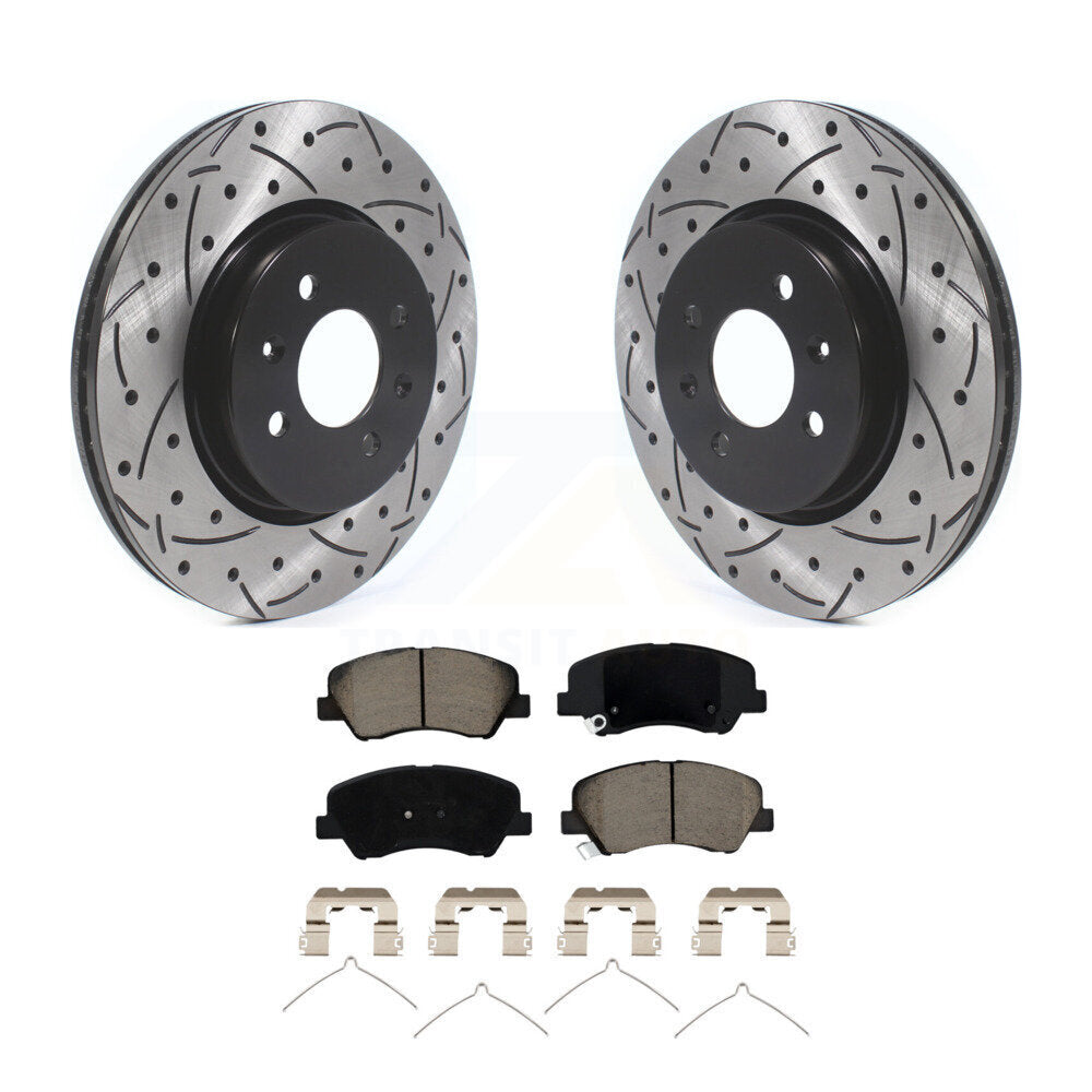 Kit de Rotor de frein à disque et de plaquettes en céramique, fente avant percée, pour Kia Rio Hyundai Accen