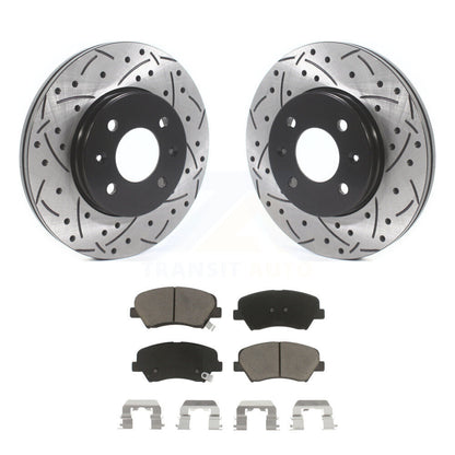 Kit de Rotor de frein à disque et de plaquettes en céramique, fente avant percée, pour Hyundai Accent Kia Ri