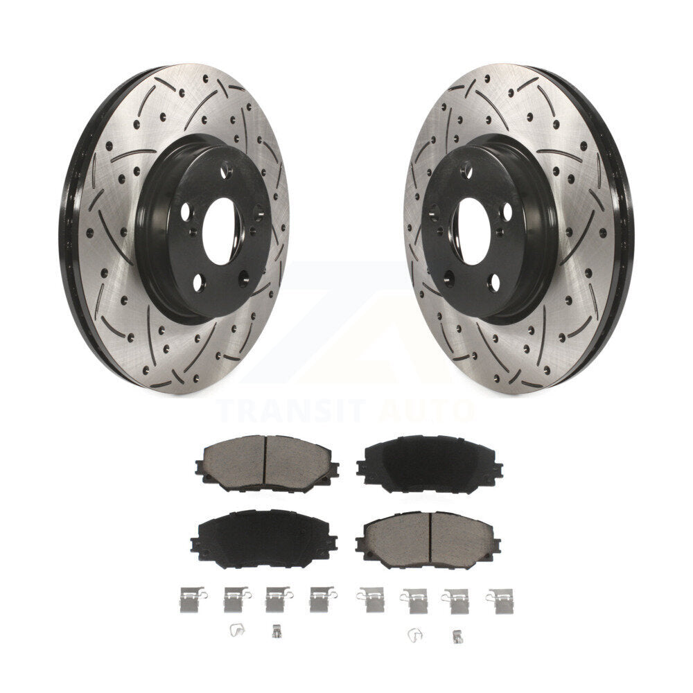 Kit de plaquettes en céramique pour Rotor de frein, fente avant percée, pour Toyota Corolla Matrix Pontia