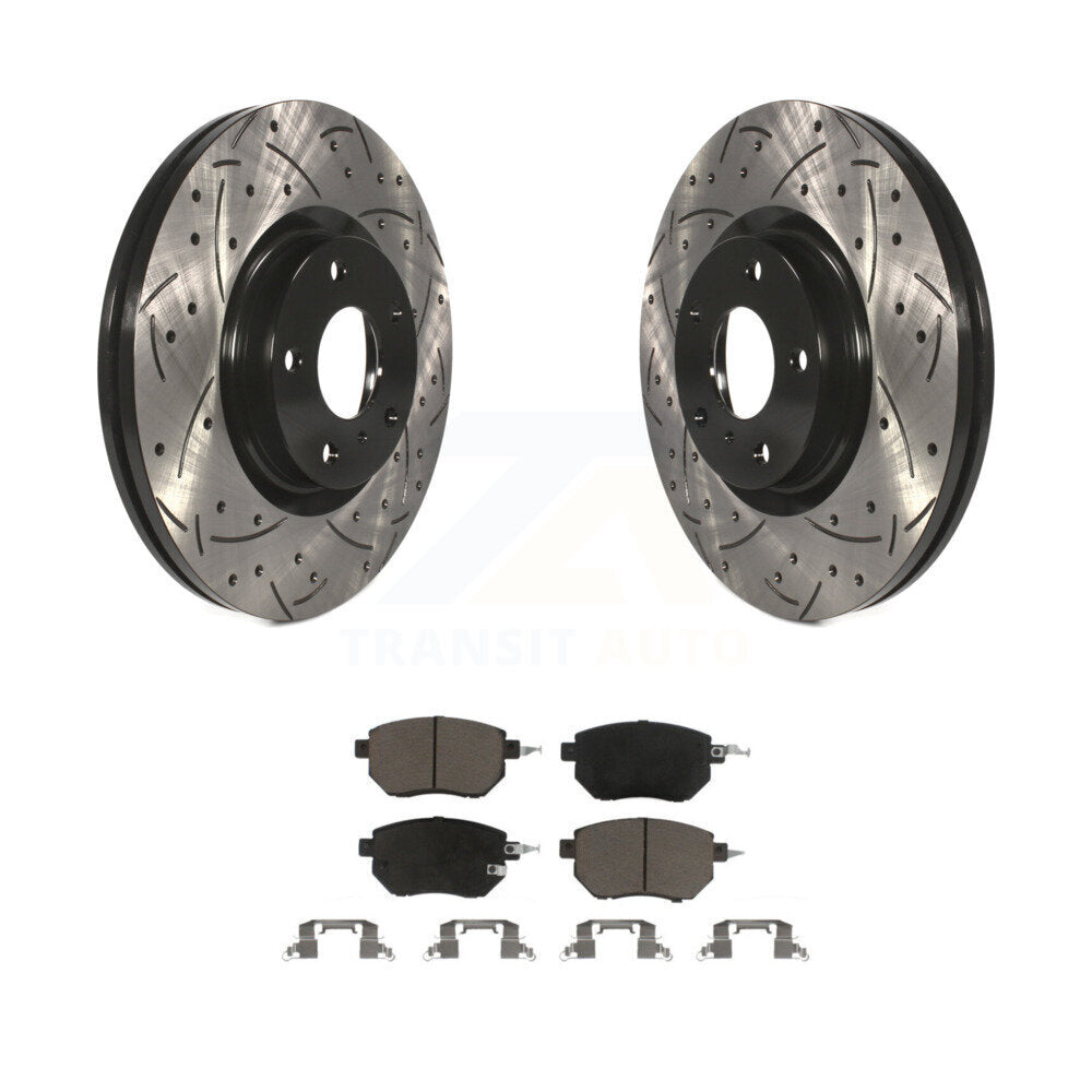 Rotor de frein à fente percée avant et Kit de plaquettes en céramique pour Nissan Murano Altima Maxim