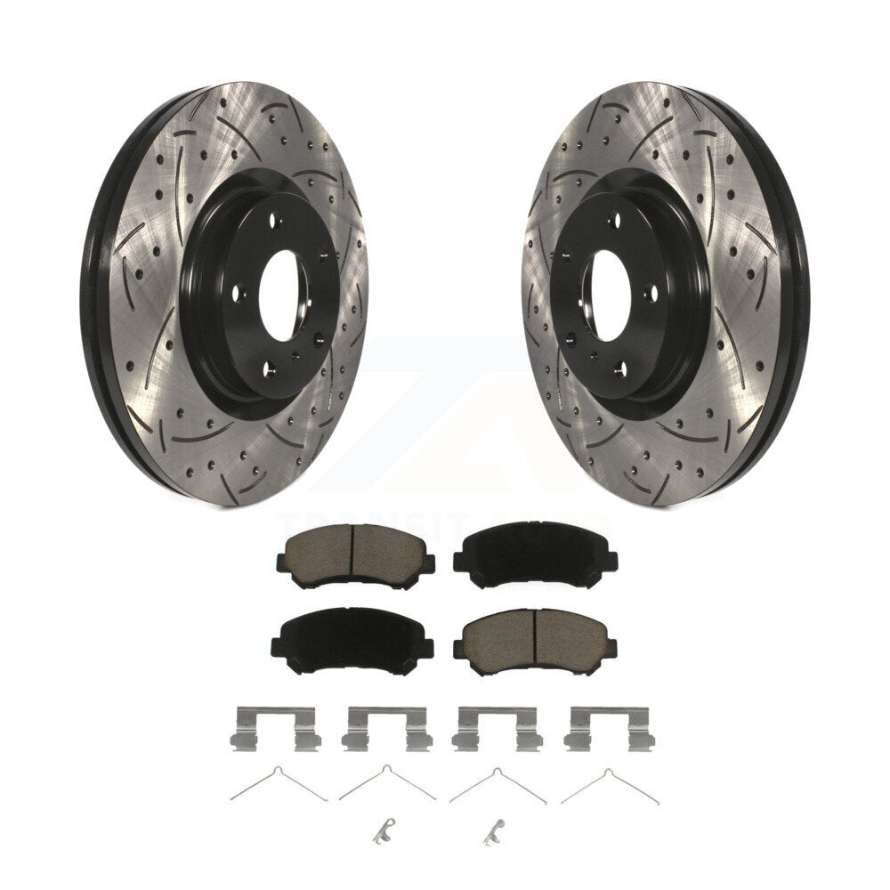 Kit de protection en céramique de rotors de frein à disque fendus percés avant enduits pour Nissan Maxim