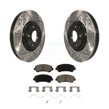 Kit de protection en céramique de rotors de frein à disque fendus percés avant enduits pour Nissan Maxim