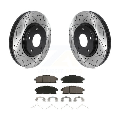 Rotor de frein à disque à fente avant et kit de plaquettes en céramique pour Nissan Ques 2011 – 2017