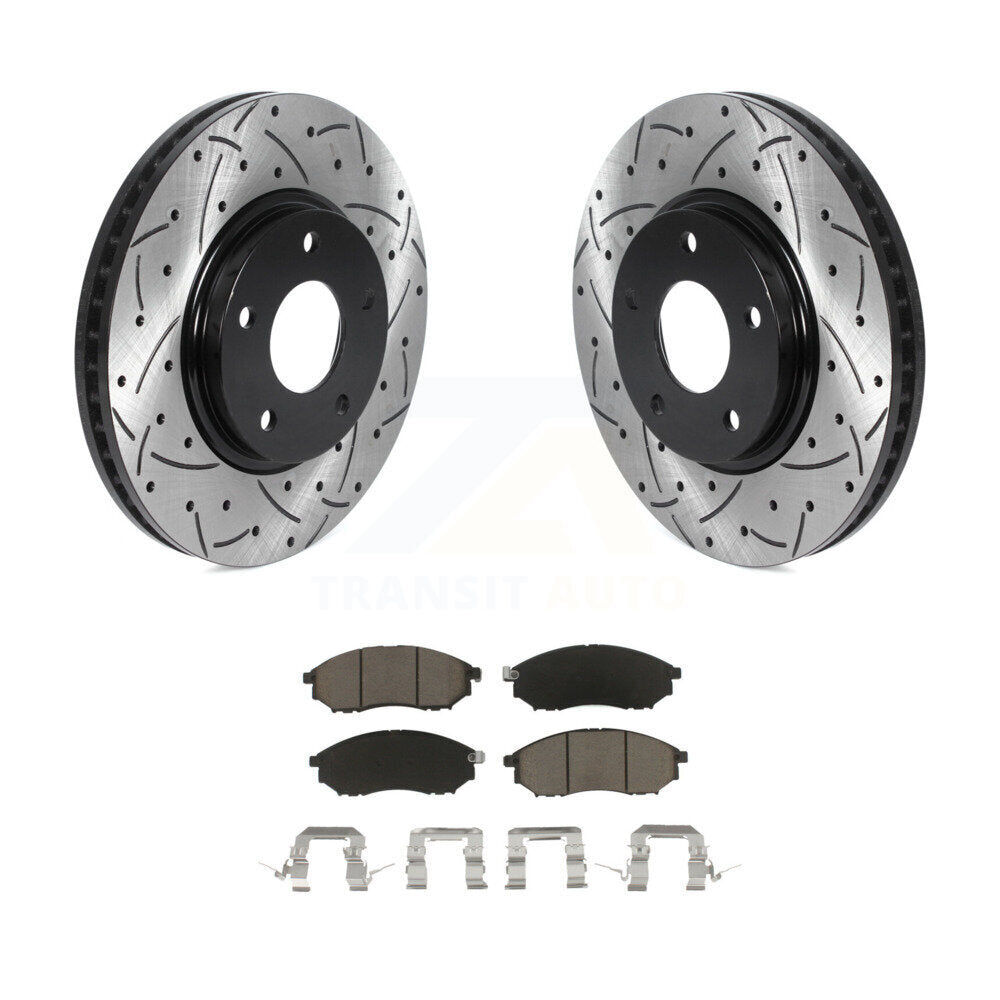 Kit de plaquettes en céramique pour rotors de frein à disque à fente percée avec revêtement avant pour INFINITI Q45 M4