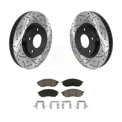 Kit de plaquettes en céramique pour rotors de frein à disque à fente percée avec revêtement avant pour INFINITI Q45 M4