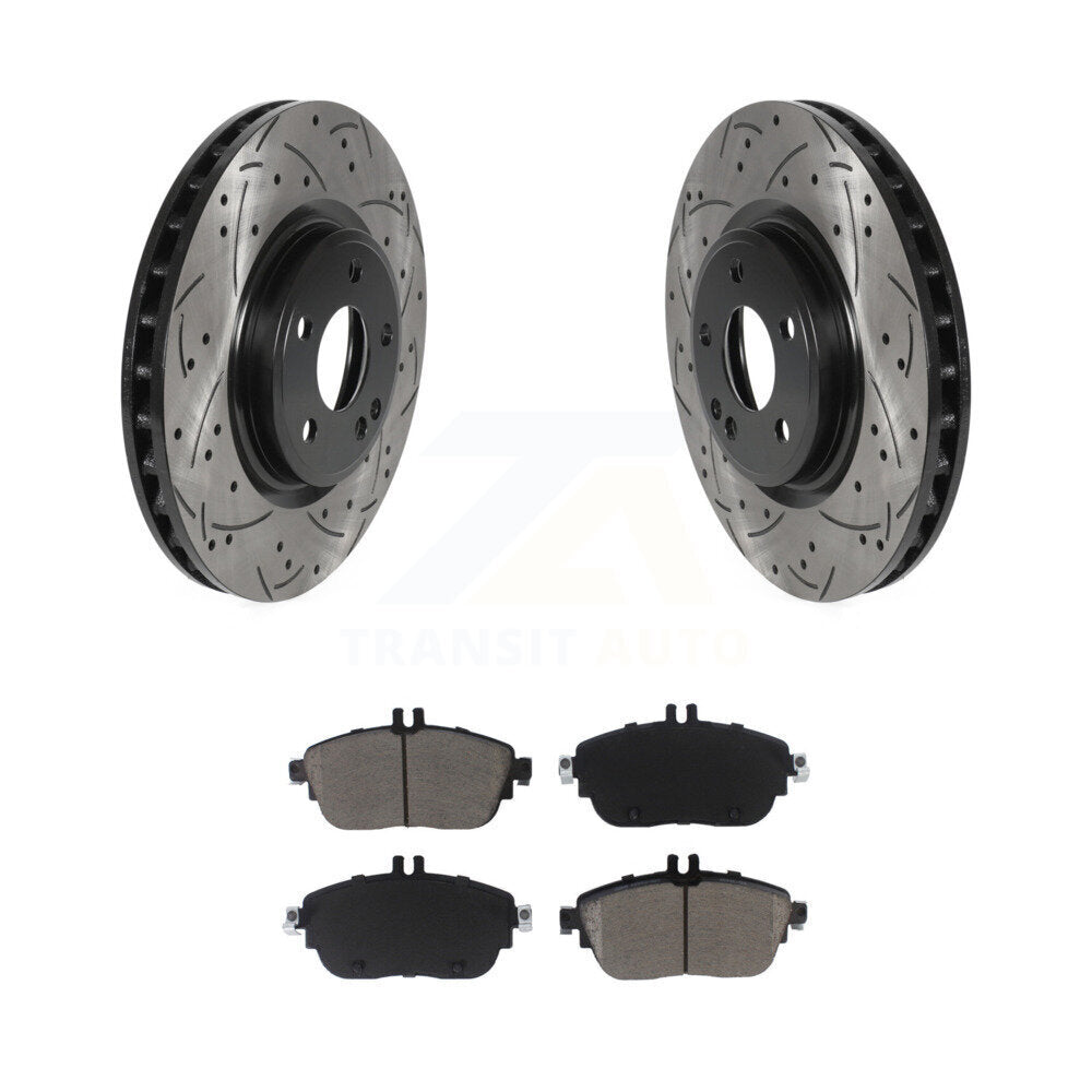 Kit de plaquettes en céramique pour Rotor de frein à fente avant percée, pour Mercedes-Benz GLA250 CLA250