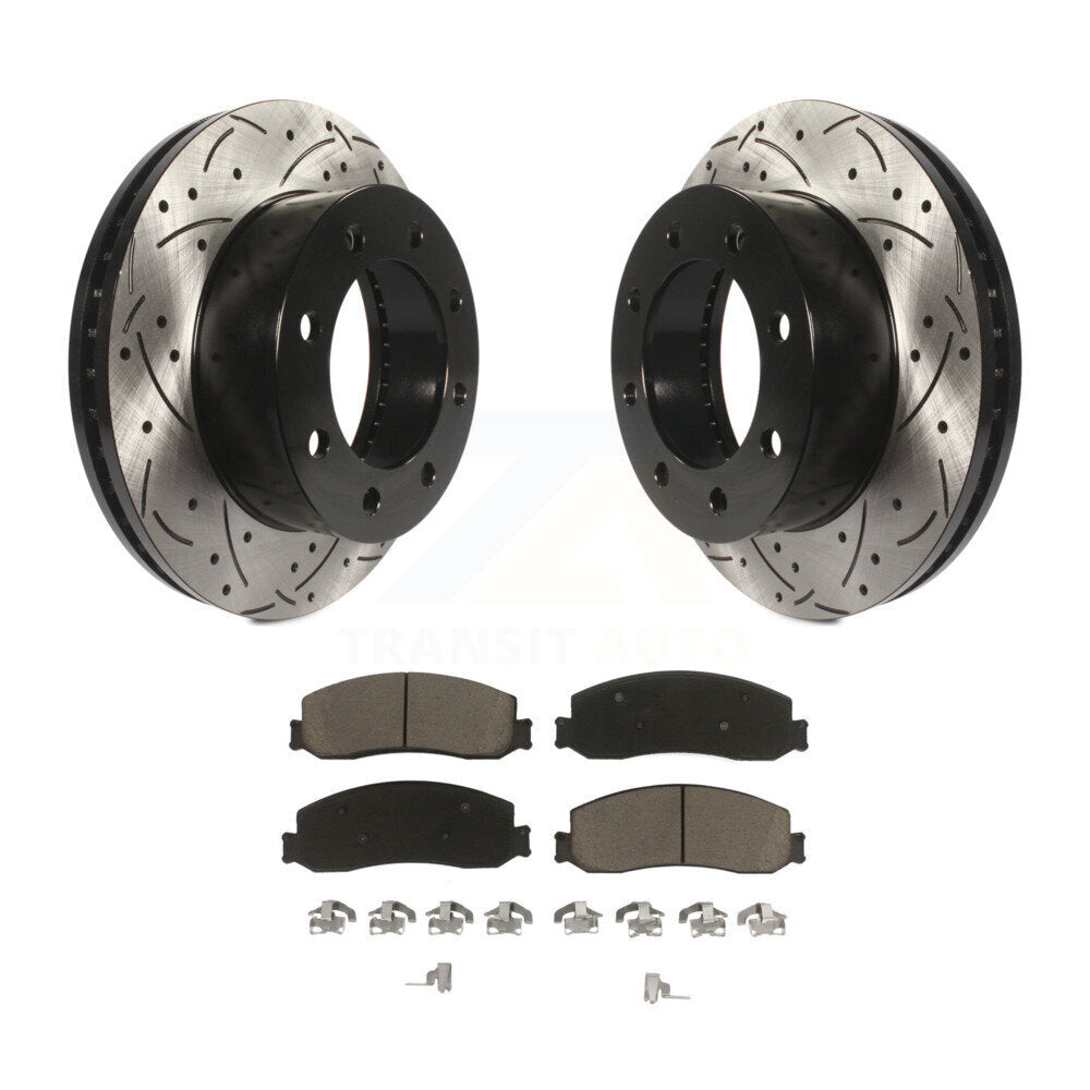 Kit de plaquettes en céramique pour Rotor de frein, fente de perçage avant, pour Ford F-350 Super Duty F-250 4W