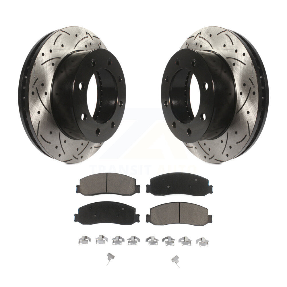Kit de plaquettes en céramique pour Rotor de frein, fente de perçage avant, pour Ford F-250 Super Duty F-350 4W