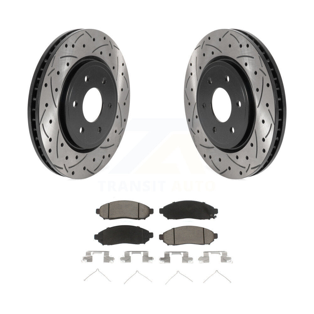 Kit de plaquettes en céramique pour Rotor de frein à disque, fente de perçage avant, pour Nissan Frontier Pathfinde