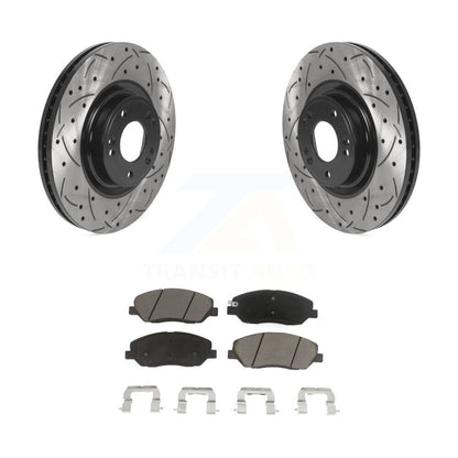 Kit de plaquettes en céramique pour rotors de frein à disque, fente de perçage avant, pour Hyundai Genesis 2012 3.8