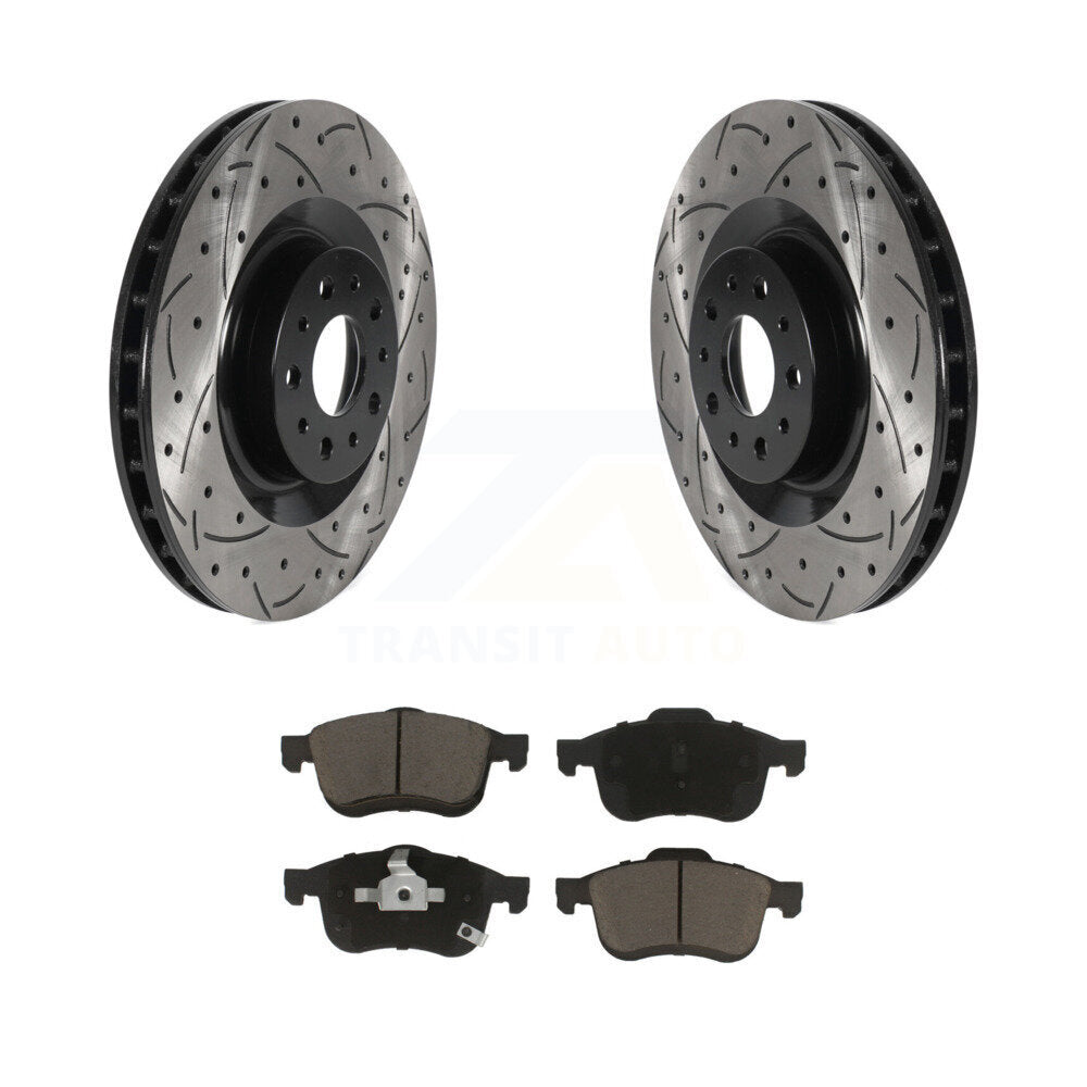 Kit de plaquettes en céramique pour Rotor de frein à disque, fente de forage à revêtement avant, pour Fiat 500 2014 – 2020