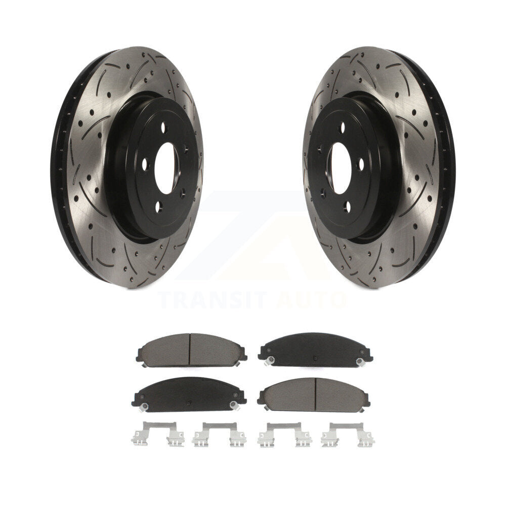 Kit de plaquettes en céramique pour Rotor de frein à disque, fente de perçage avant, pour Dodge Chrysler 300 Charge
