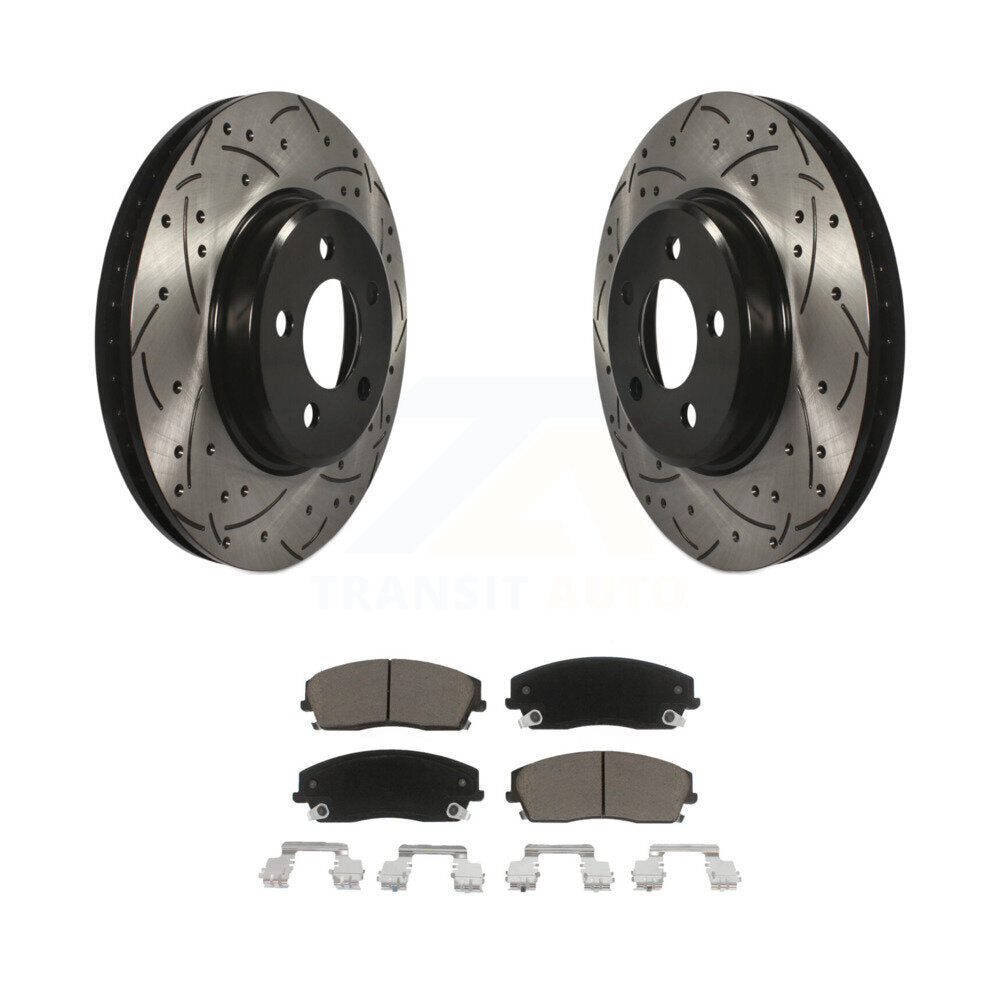 Kit de plaquettes en céramique pour Rotor de frein à disque, fente de perçage avant, pour Dodge Chrysler 300 Charge