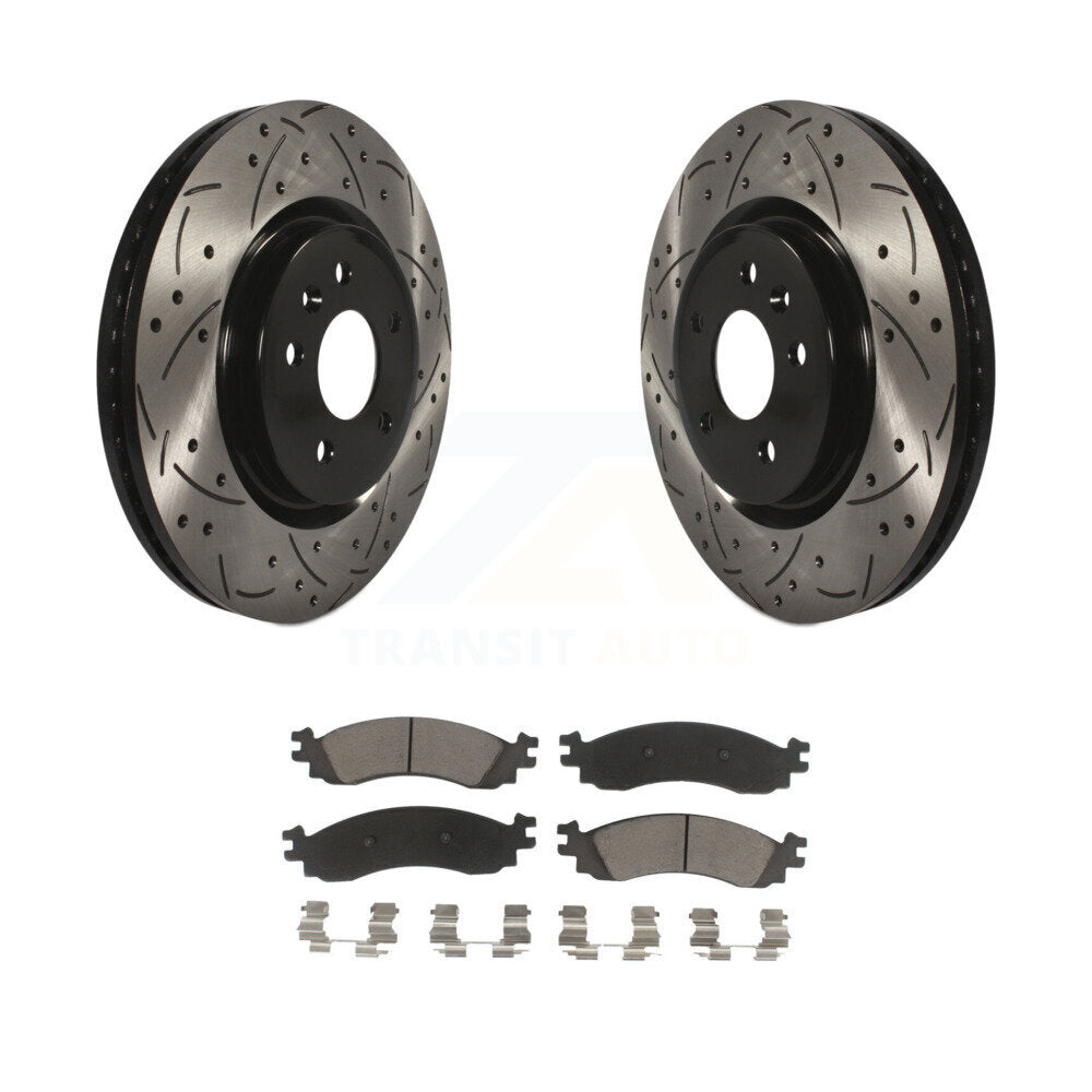 Kit de plaquettes en céramique pour rotors de frein à disque, fente de perçage avant, pour Ford Taurus SH 2010 – 2012