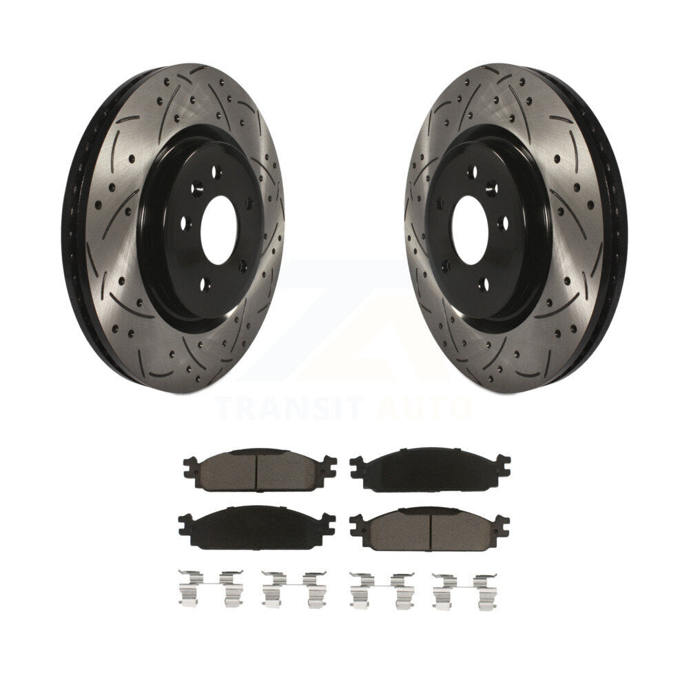 Kit de plaquettes en céramique pour Rotor de frein à disque, fente de perçage pour manteau avant, pour Lincoln MK 2009 – 2010