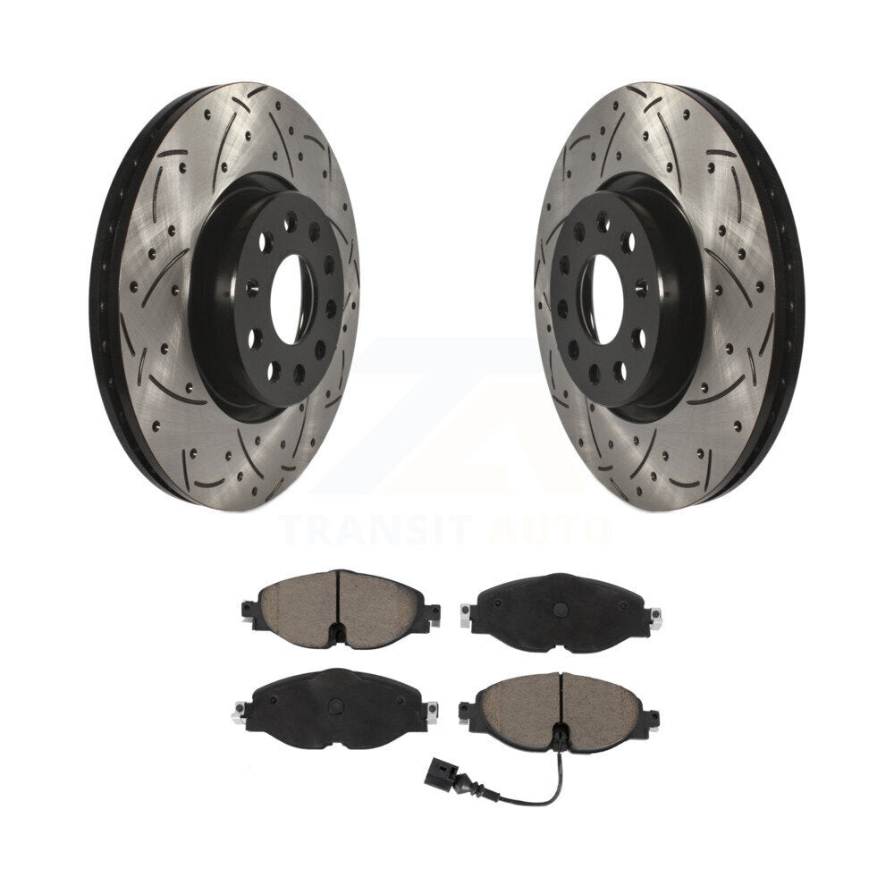 Kit de plaquettes en céramique pour Rotor de frein, fente de perçage avant, pour Volkswagen Golf Taos SportWage