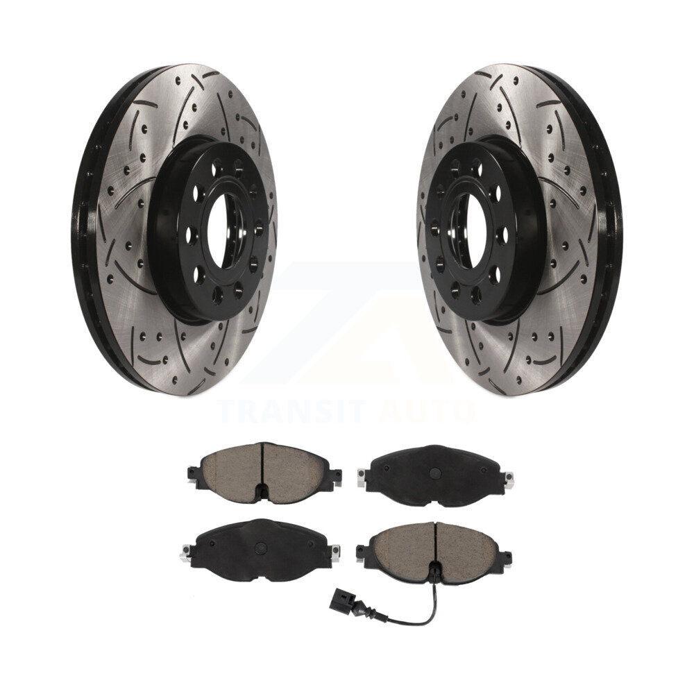 Kit de plaquettes en céramique pour Rotor de frein, fente de perçage avant, pour Volkswagen Jetta Golf Taos Aud