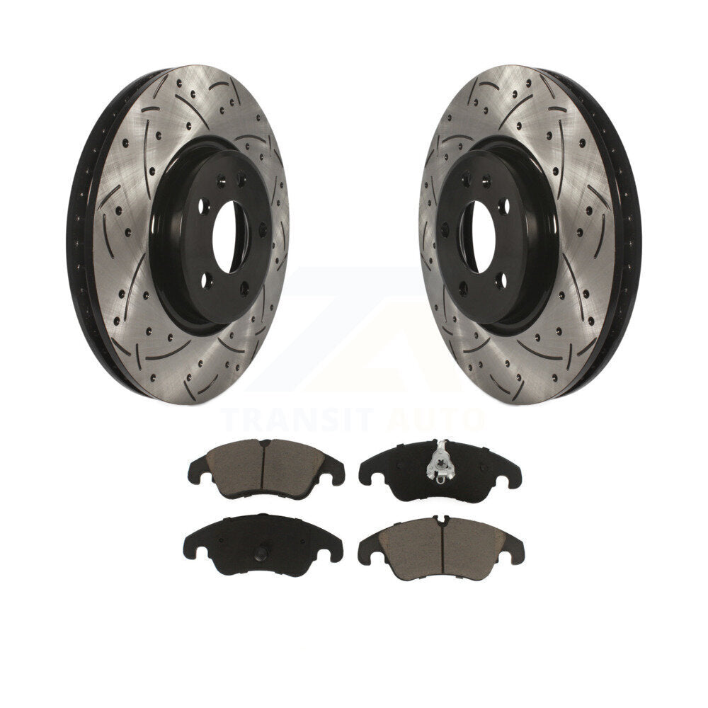 Kit de plaquettes de frein en céramique, Rotor de frein à fente avant percé, pour Audi A4 Quattro Q5 A5 allroa
