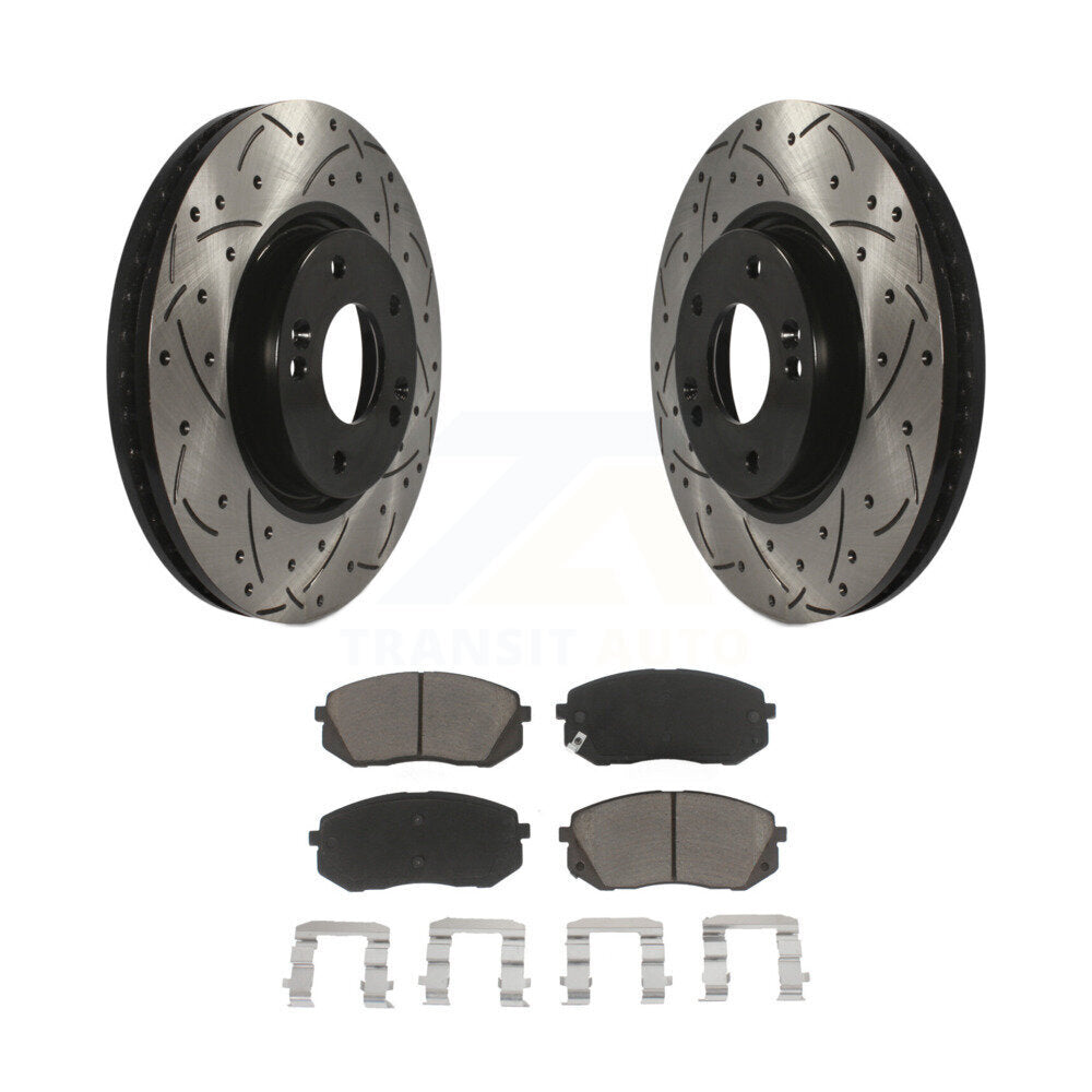 Kit de plaquettes en céramique pour Rotors de frein à fente de forage avant, pour Hyundai Tucson Kia Sportage E