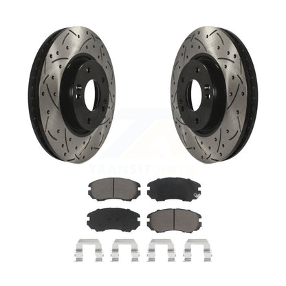 Kit de plaquettes en céramique pour Rotor de frein à fente avant percée, pour Hyundai Sonata 2006 2010 3.3