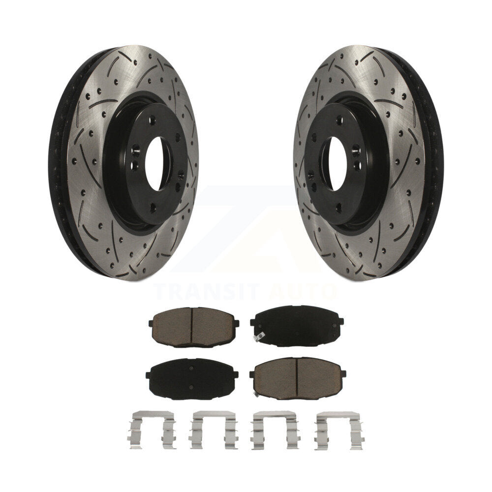 Kit de plaquettes en céramique pour Rotor de frein à disque, fente de perçage pour manteau avant, pour Kia Forte koup Forte