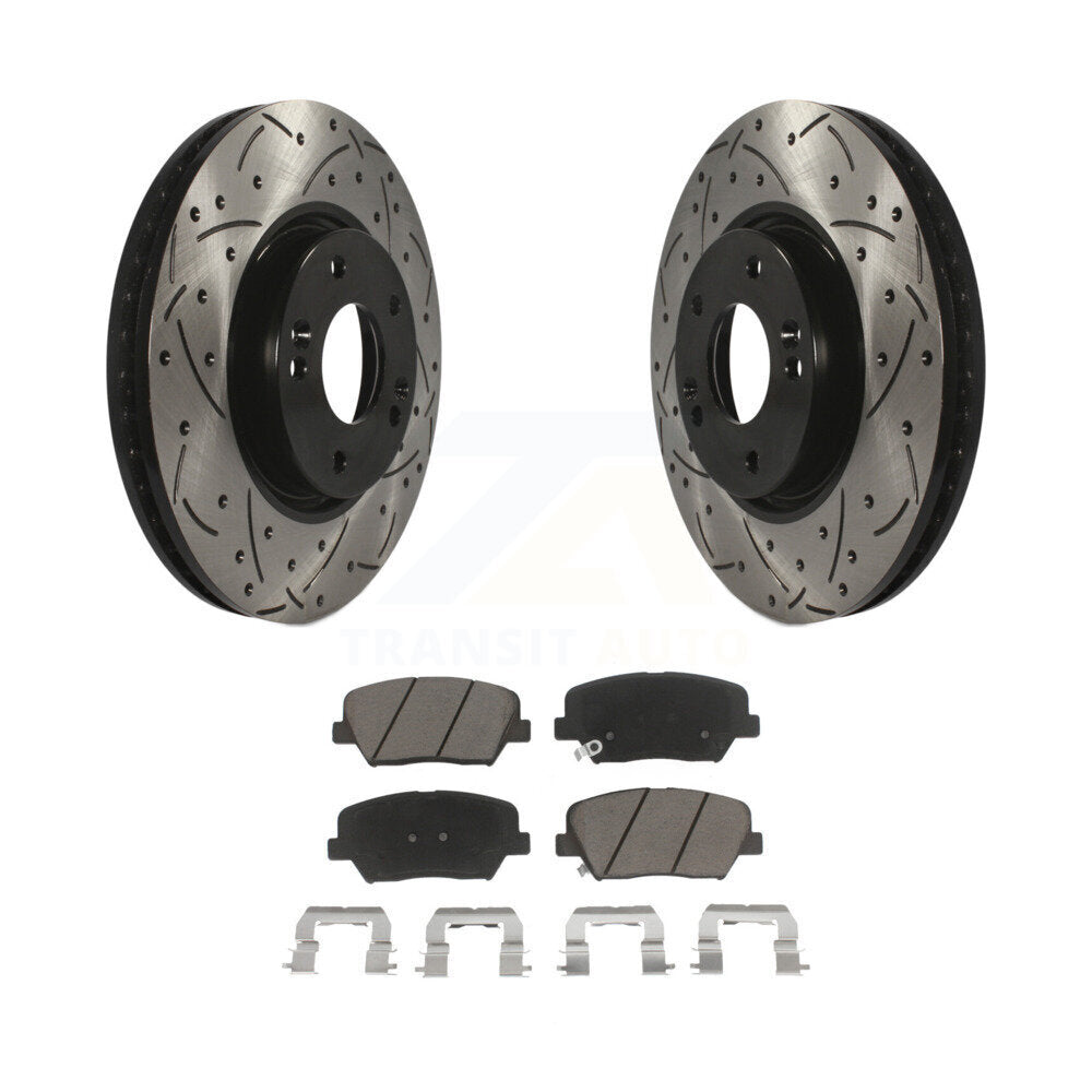 Kit de plaquettes en céramique pour Rotor de frein à disque, fente de forage à revêtement avant, pour Kia Rond 2014 – 2017