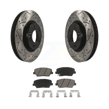 Kit de plaquettes en céramique pour Rotor de frein à disque, fente de forage à revêtement avant, pour Kia Rond 2014 – 2017