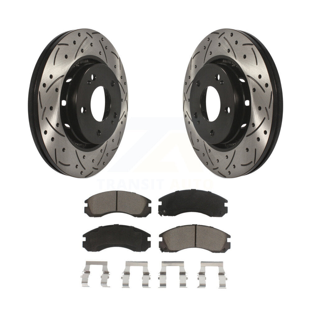 Kit de plaquettes en céramique pour Rotor de frein à disque, fente percée avec revêtement avant, pour Mitsubishi Lance