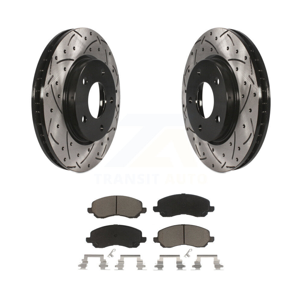Kit de plaquettes en céramique pour Rotor de frein, fente de perçage avant, pour Mitsubishi Lancer Dodge Calibe