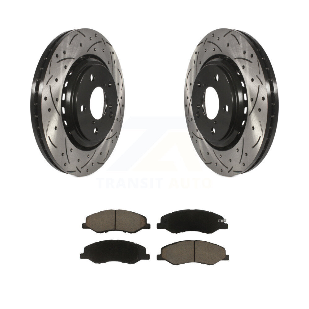 Kit de plaquettes en céramique pour rotors de frein à disque à fente avant percée pour Honda Odysse 2018 – 2023