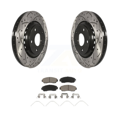 Rotor de frein à disque à fente avant percée et Kit de plaquettes en céramique pour Honda Odyssey Passpor