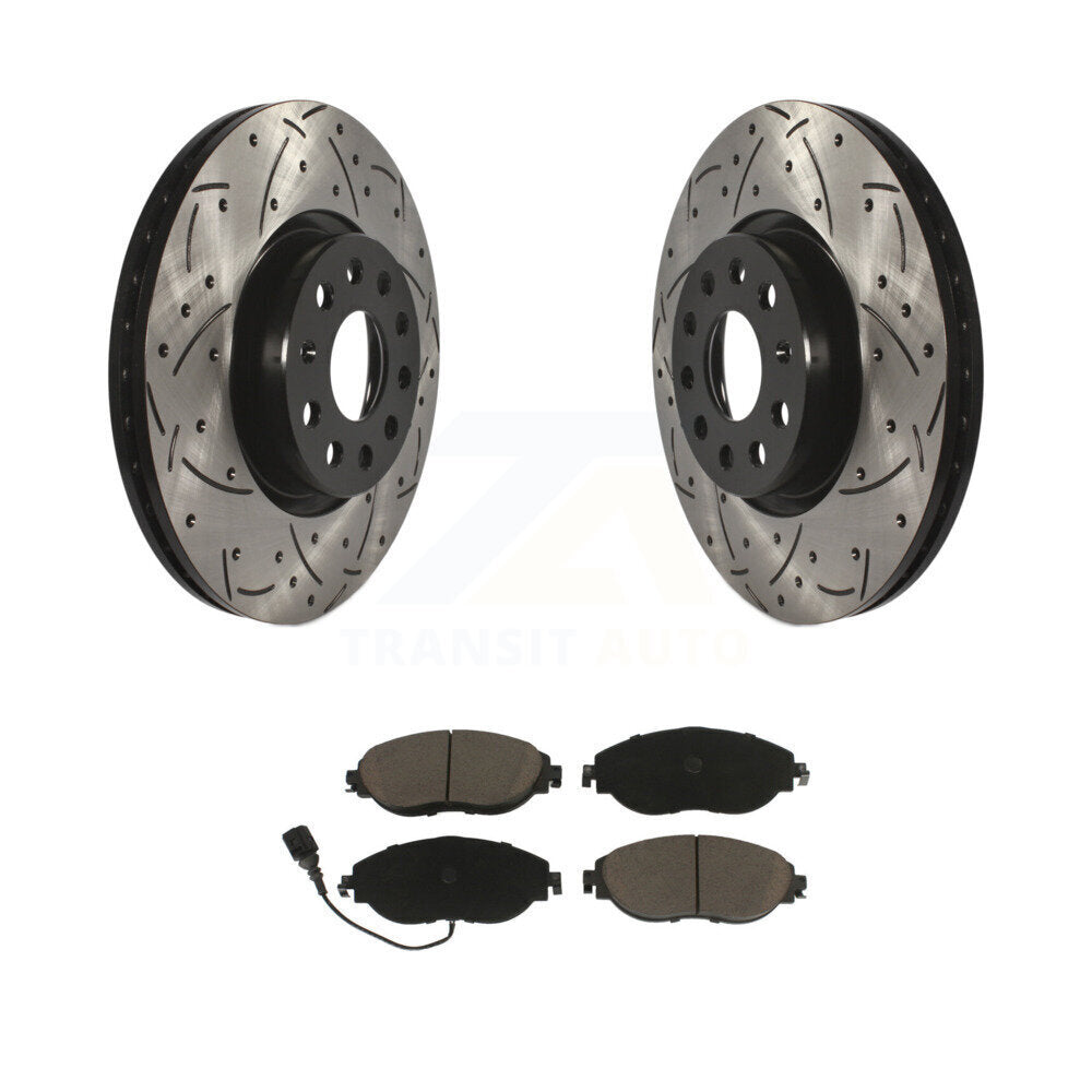 Kit de plaquettes en céramique pour Rotor de frein à fente avant percée, pour Volkswagen GTI Arteon Audi A