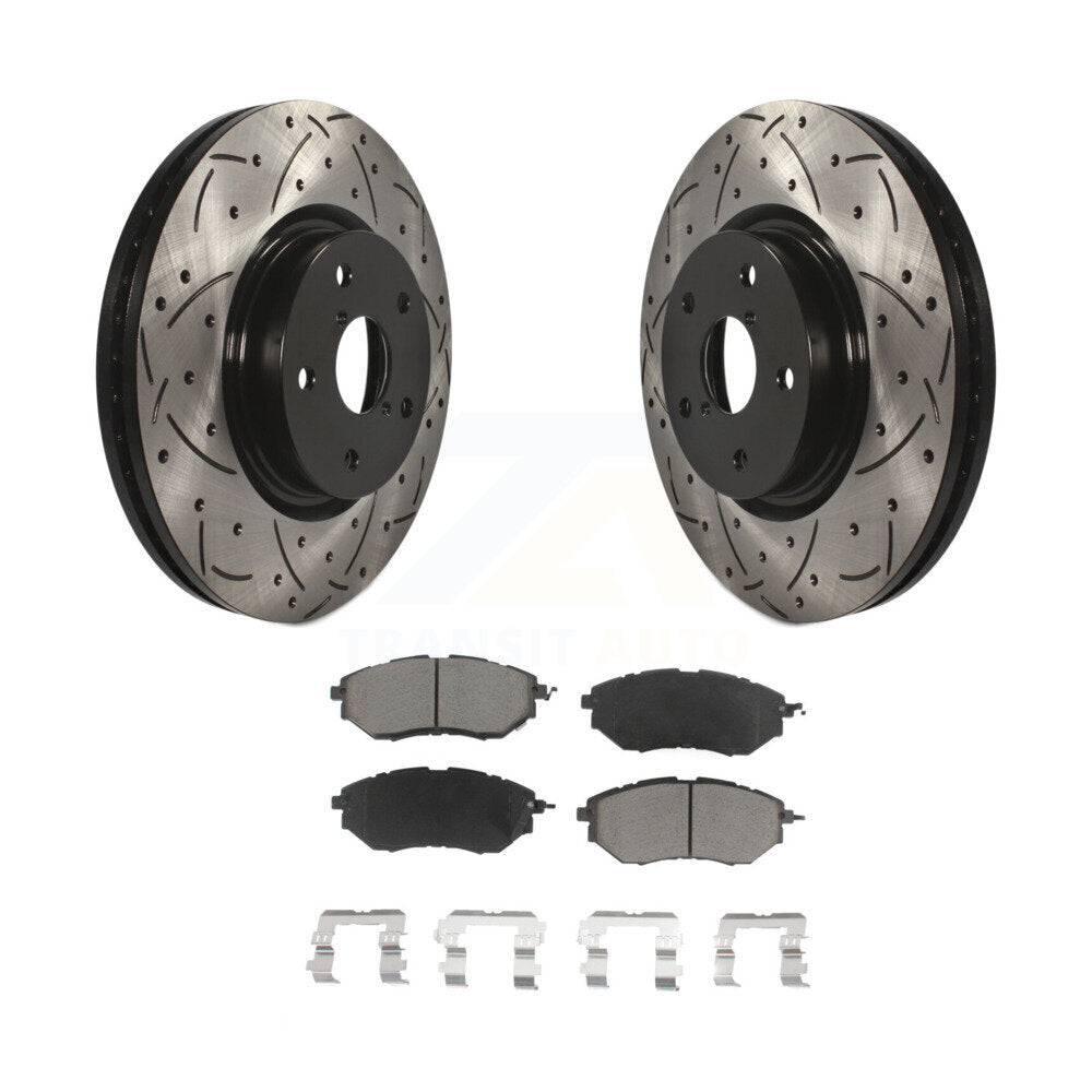 Kit de plaquettes de frein en céramique, Rotors de frein à fente avant percés pour Subaru Outback WRX Legacy B