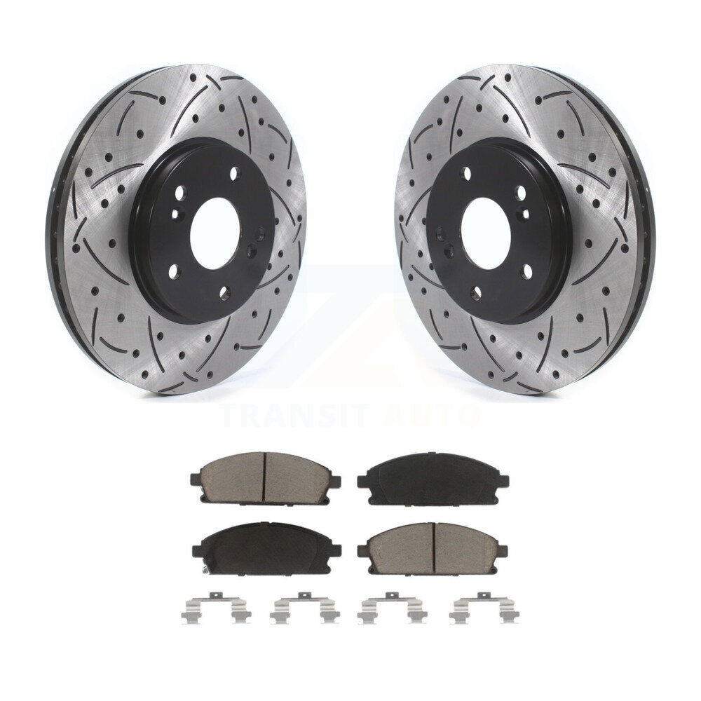 Kit de plaquettes en céramique pour Rotor de frein à disque, fente de perçage à revêtement avant, pour Acura MD 2003 – 2006