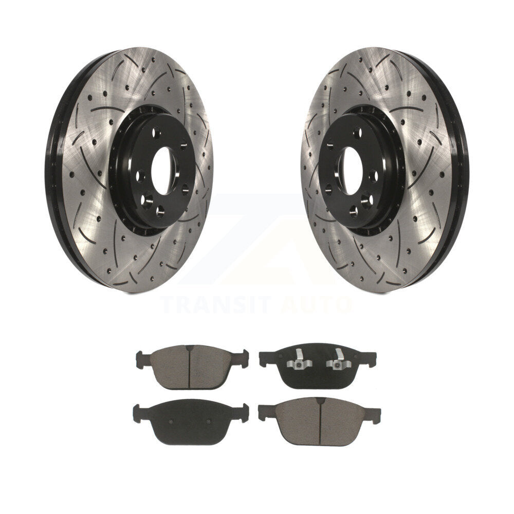 Kit de plaquettes en céramique pour rotors de frein à disque, fente de perçage pour manteau avant, pour Volvo XC6 2010 – 2015