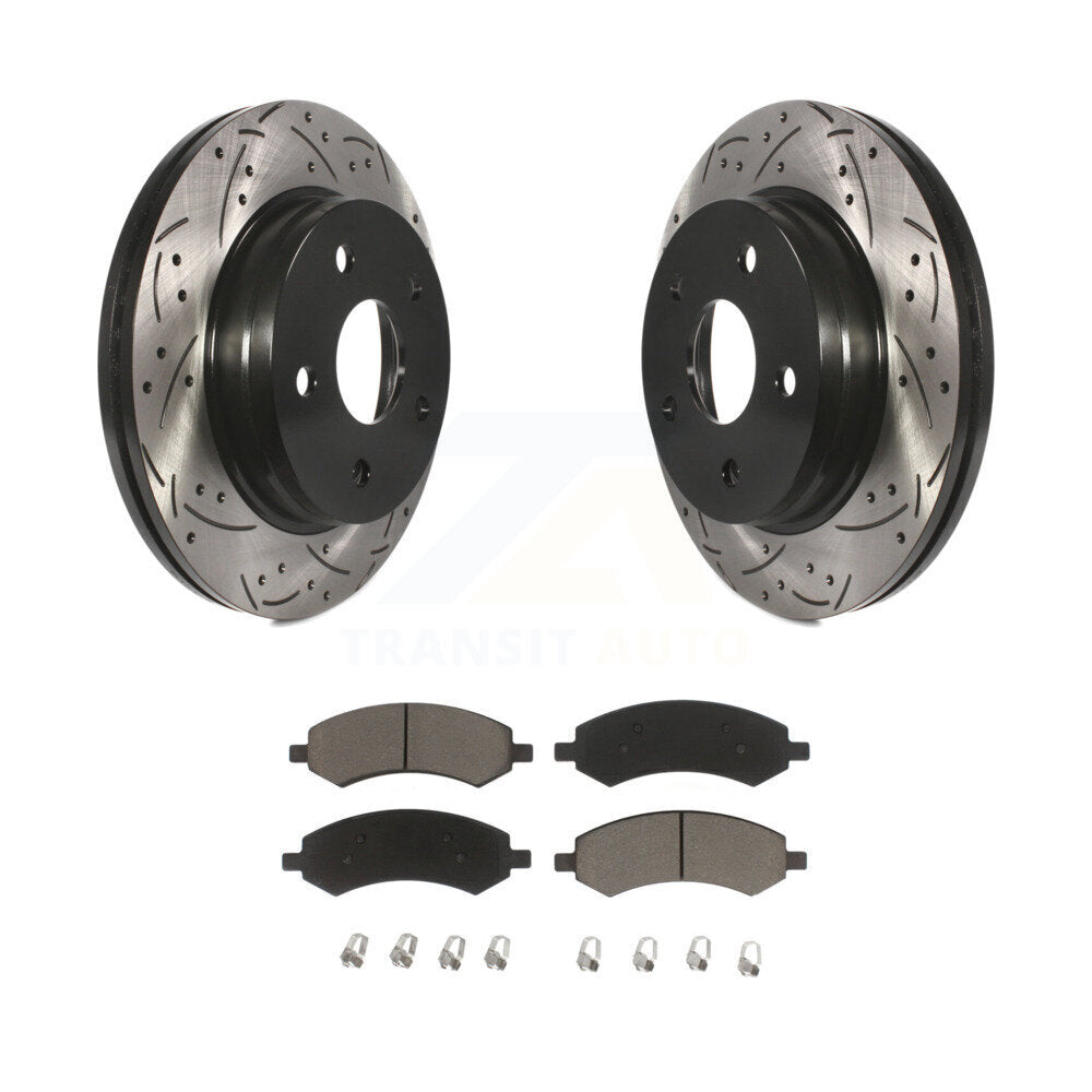 Kit de plaquettes en céramique pour Rotor de frein, fente de perçage avant, pour Ram 1500 Classic Dodge Chrysler