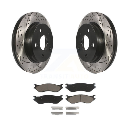 Rotor de frein à disque à fente avant percée et Kit de plaquettes en céramique pour Dodge Ram 1500 Durang