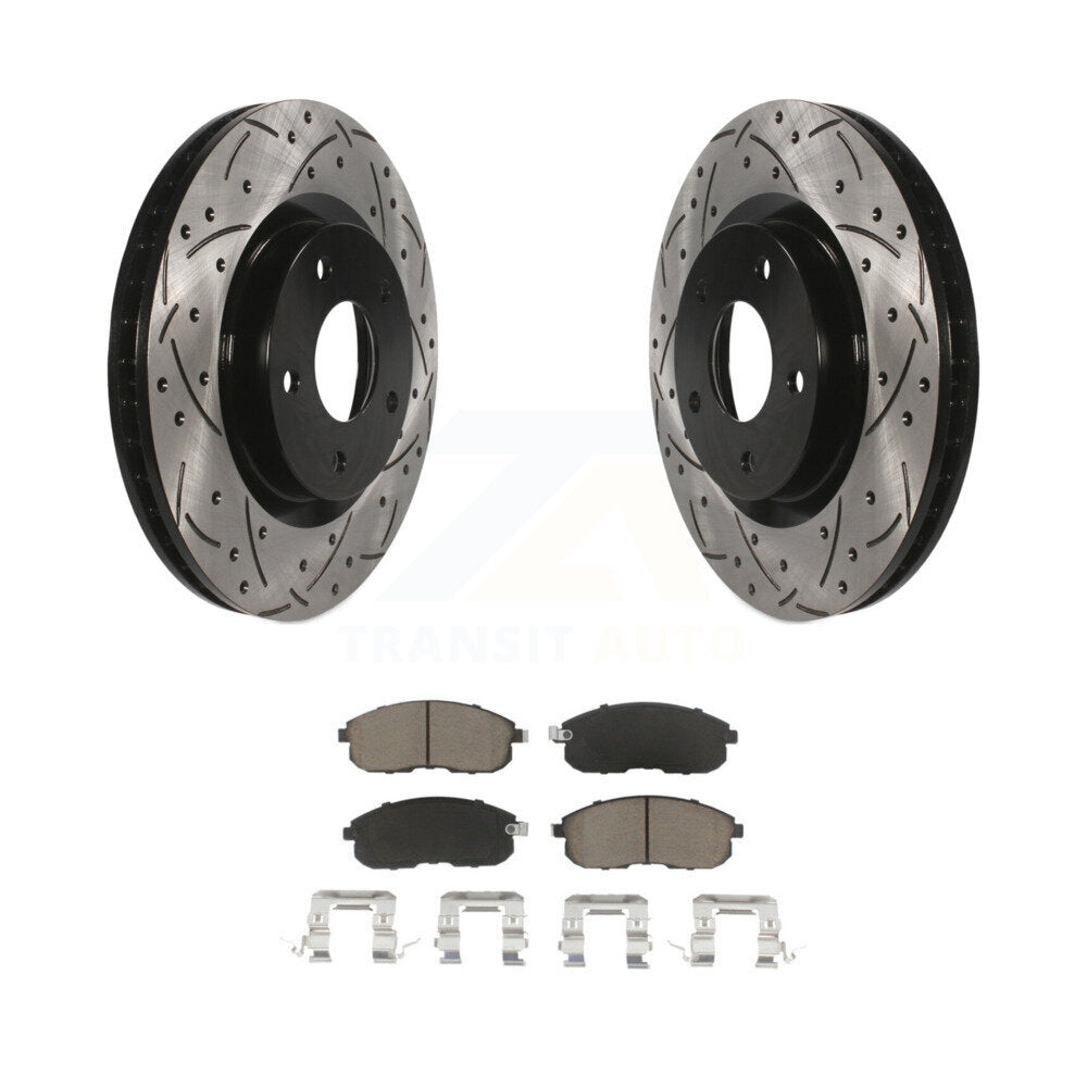 Kit de plaquettes de frein en céramique, Rotors de frein à fente avant percés pour Nissan Sentra SE-2007 – 2012