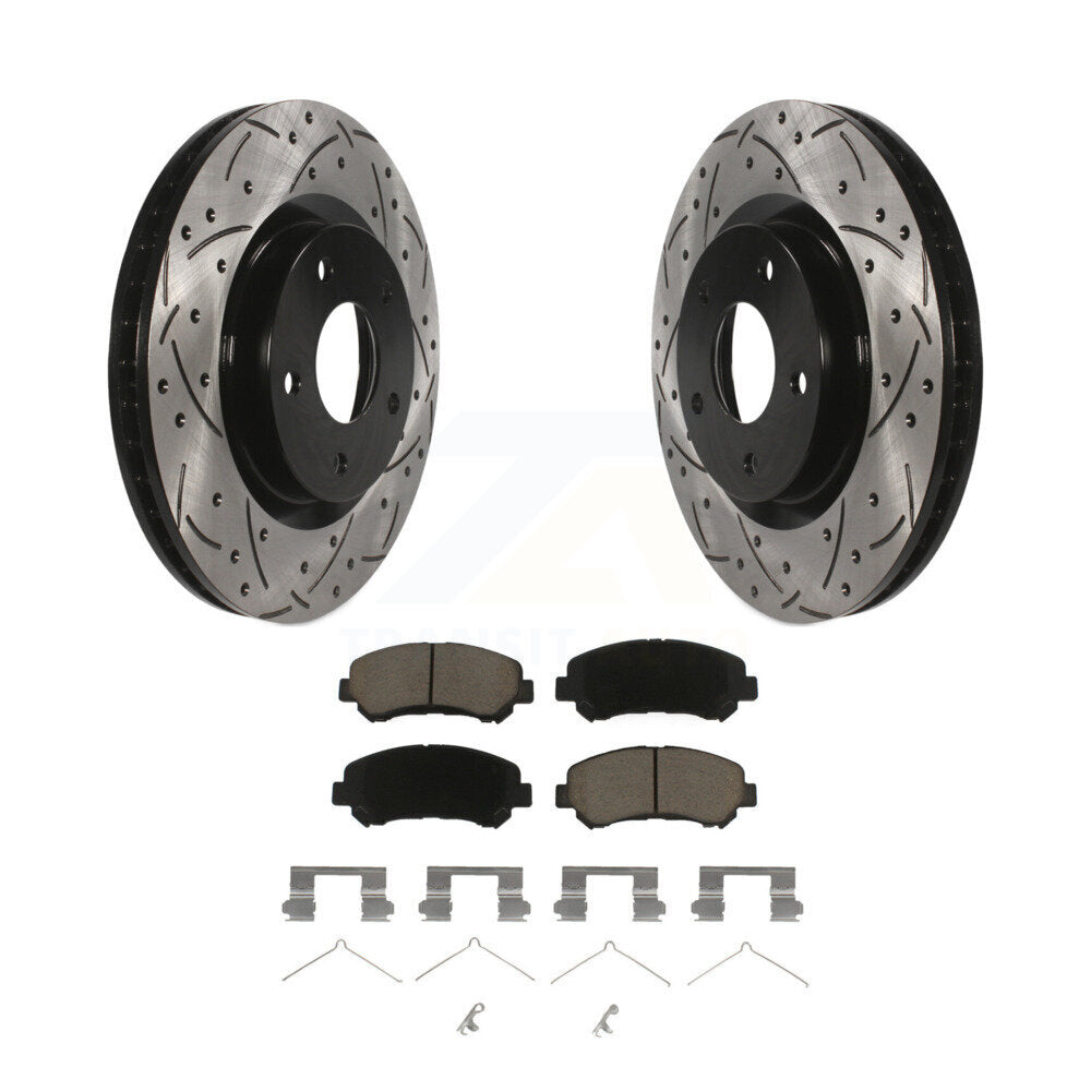 Kit de plaquettes en céramique pour Rotor de frein à disque, fente de perçage à revêtement avant, pour Nissan Rogue Selec