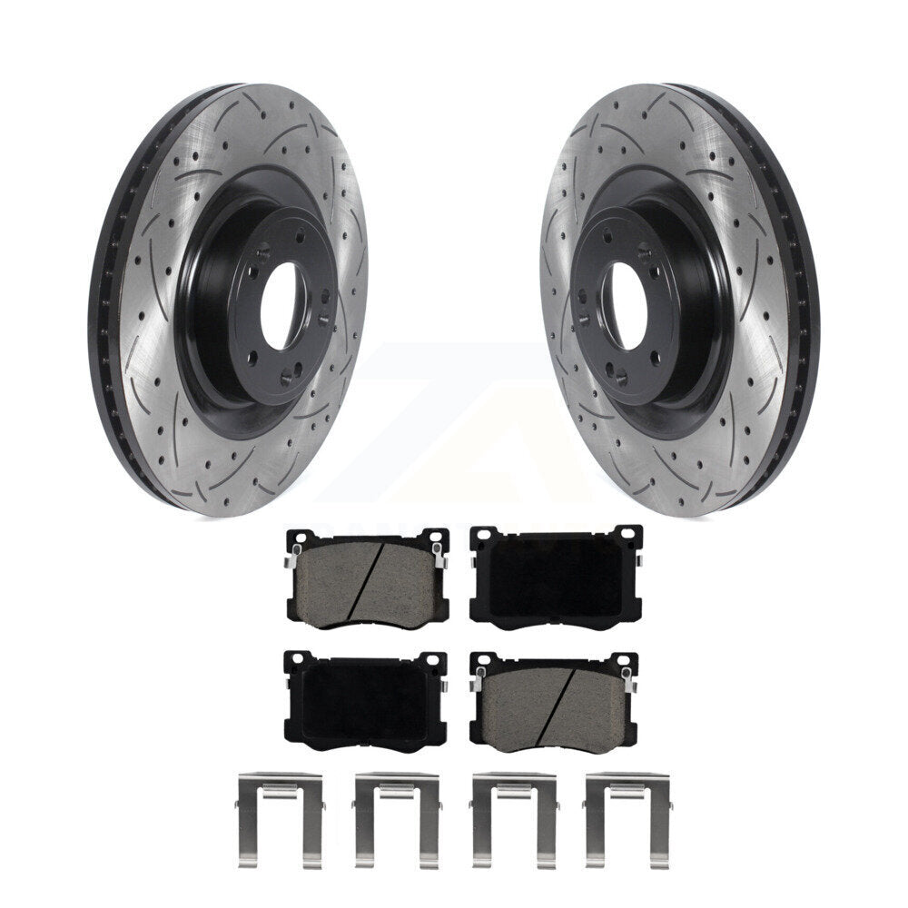 Kit de plaquettes de frein en céramique, Rotors de frein à fente avant percés pour Hyundai Genesis G80 Kia K90