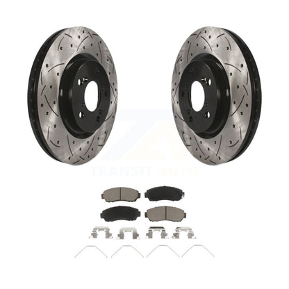 Rotors de frein à disque à fente avant, Kit de plaquettes en céramique pour Honda Odysse 2011 – 2014