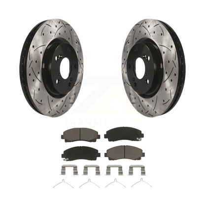 Kit de plaquettes en céramique pour rotors de frein à disque avec fente de perçage avant pour Acura T 2009-2014